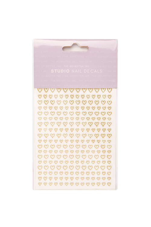 Gold Heart Outlines Studio Nail nalepke